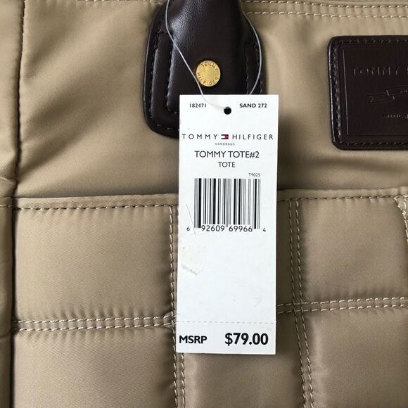 NWT Tommy Hilfiger Tan Quilted Medium Shoulder Bag - Picture 4 of 8